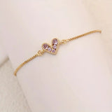 PULSERA ROSA EMPOLVADA AMOR | ORO