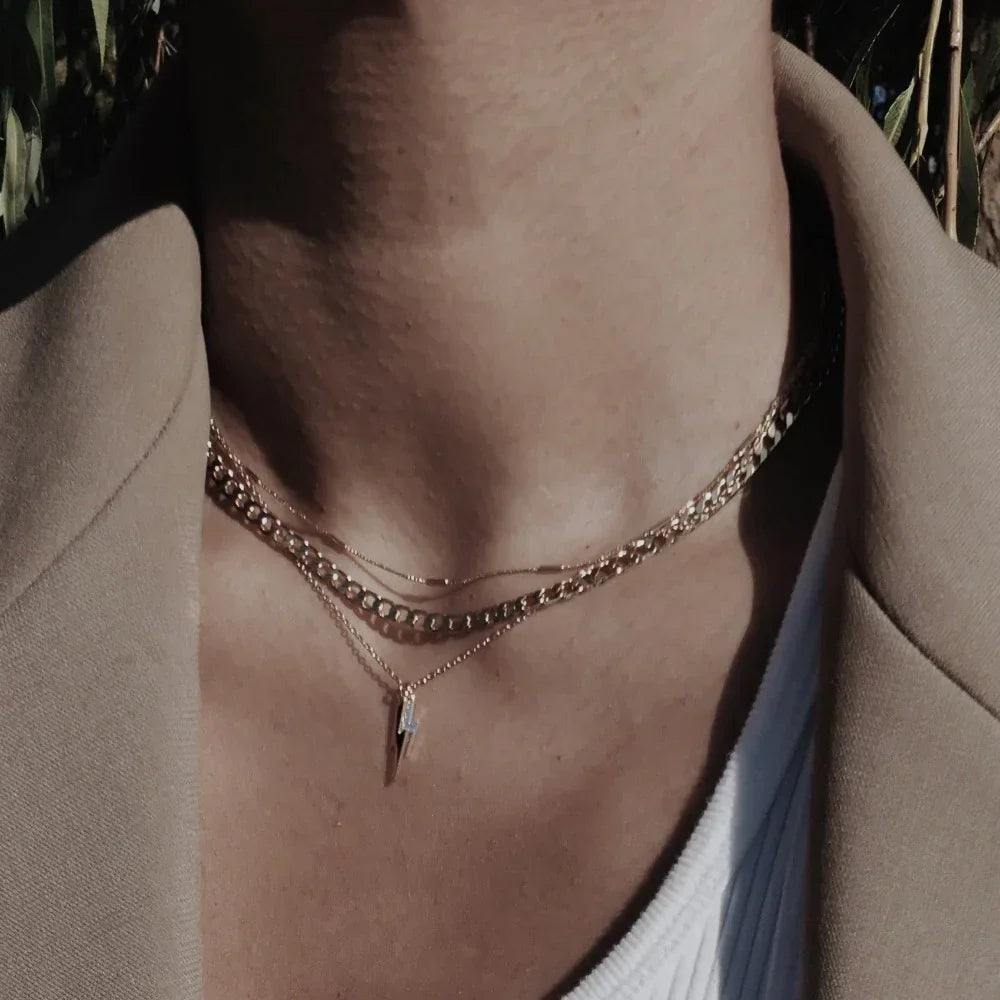 COLLAR PLAT MAILLON MALLA GOURMETTE CADENA | ORO