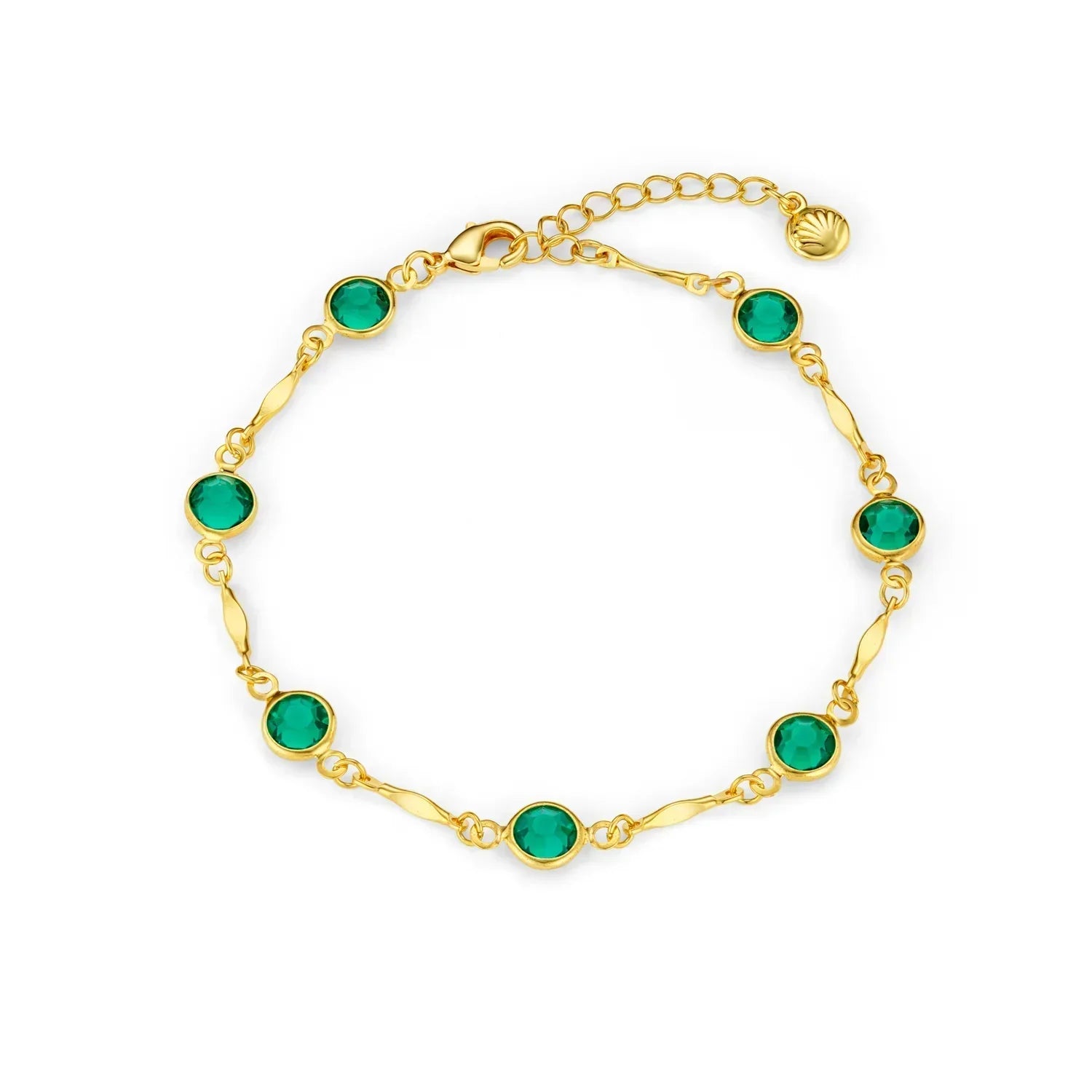 PULSERA ESMERALDA MAILLON CADENA | ORO