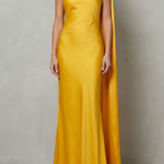 Orlianne – Draped neckline cascade – Satin mermaid gown