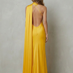 Orlianne – Draped neckline cascade – Satin mermaid gown