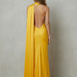 Orlianne – Draped neckline cascade – Satin mermaid gown