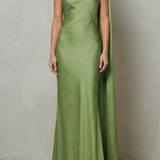 Orlianne – Draped neckline cascade – Satin mermaid gown