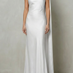 Orlianne – Draped neckline cascade – Satin mermaid gown