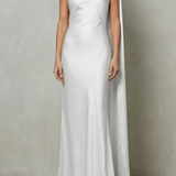 Orlianne – Draped neckline cascade – Satin mermaid gown