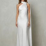 Orlianne – Draped neckline cascade – Satin mermaid gown