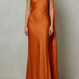 Orlianne – Draped neckline cascade – Satin mermaid gown