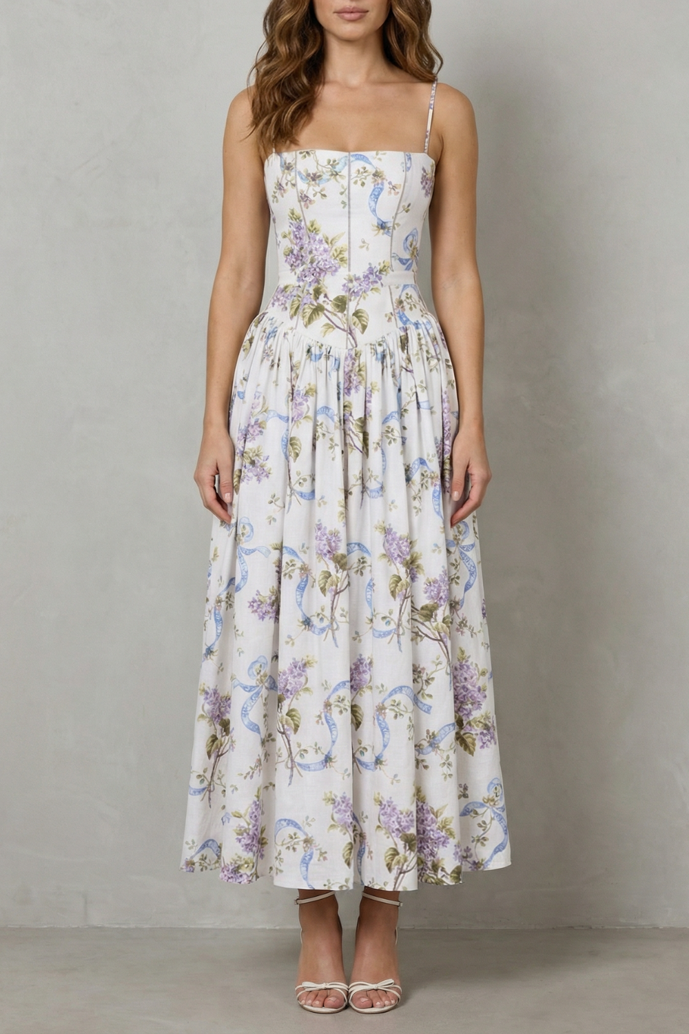 Parven – Sculpted corset bloom – Floral midi dress