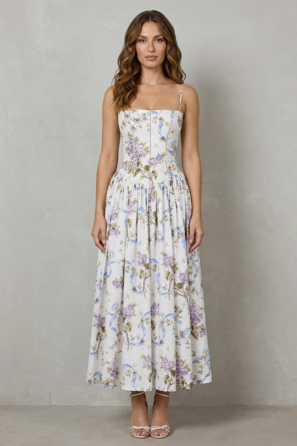 Parven – Sculpted corset bloom – Floral midi dress