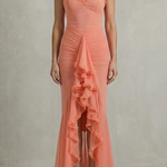 Phoebe – Feminine ruffle allure – Sleeveless high low maxi dress