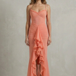 Phoebe – Feminine ruffle allure – Sleeveless high low maxi dress