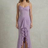 Phoebe – Feminine ruffle allure – Sleeveless high low maxi dress