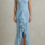 Phoebe – Feminine ruffle allure – Sleeveless high low maxi dress