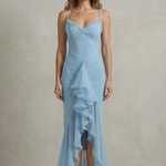 Phoebe – Feminine ruffle allure – Sleeveless high low maxi dress