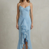 Phoebe – Feminine ruffle allure – Sleeveless high low maxi dress