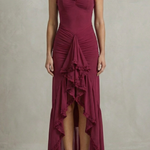 Phoebe – Feminine ruffle allure – Sleeveless high low maxi dress