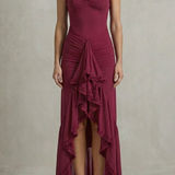 Phoebe – Feminine ruffle allure – Sleeveless high low maxi dress