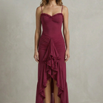Phoebe – Feminine ruffle allure – Sleeveless high low maxi dress