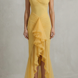 Phoebe – Feminine ruffle allure – Sleeveless high low maxi dress