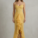 Phoebe – Feminine ruffle allure – Sleeveless high low maxi dress