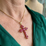 COLLAR RACIMO ROSA CRUZ | ORO