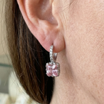 PENDIENTES ROSA DESTELLO ARO MINI | ORO BLANCO