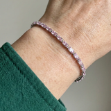 PULSERA ROSA ZAFIRO PRISMA TENIS | ORO BLANCO