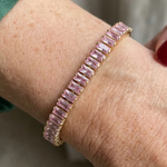 PULSERA ROSA ZAFIRO VÉRTEA TENIS | ORO