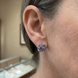 PENDIENTES VIOLETA CRISTAL NUDO | ORO BLANCO