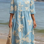 Martina | Vestido de Playa Suave con Bordado Floral