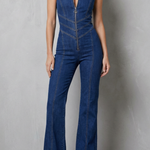 Rivazze – Zip front sculpt – Denim jumpsuit