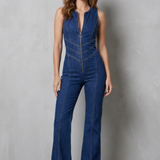 Rivazze – Zip front sculpt – Denim jumpsuit
