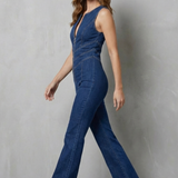 Rivazze – Zip front sculpt – Denim jumpsuit