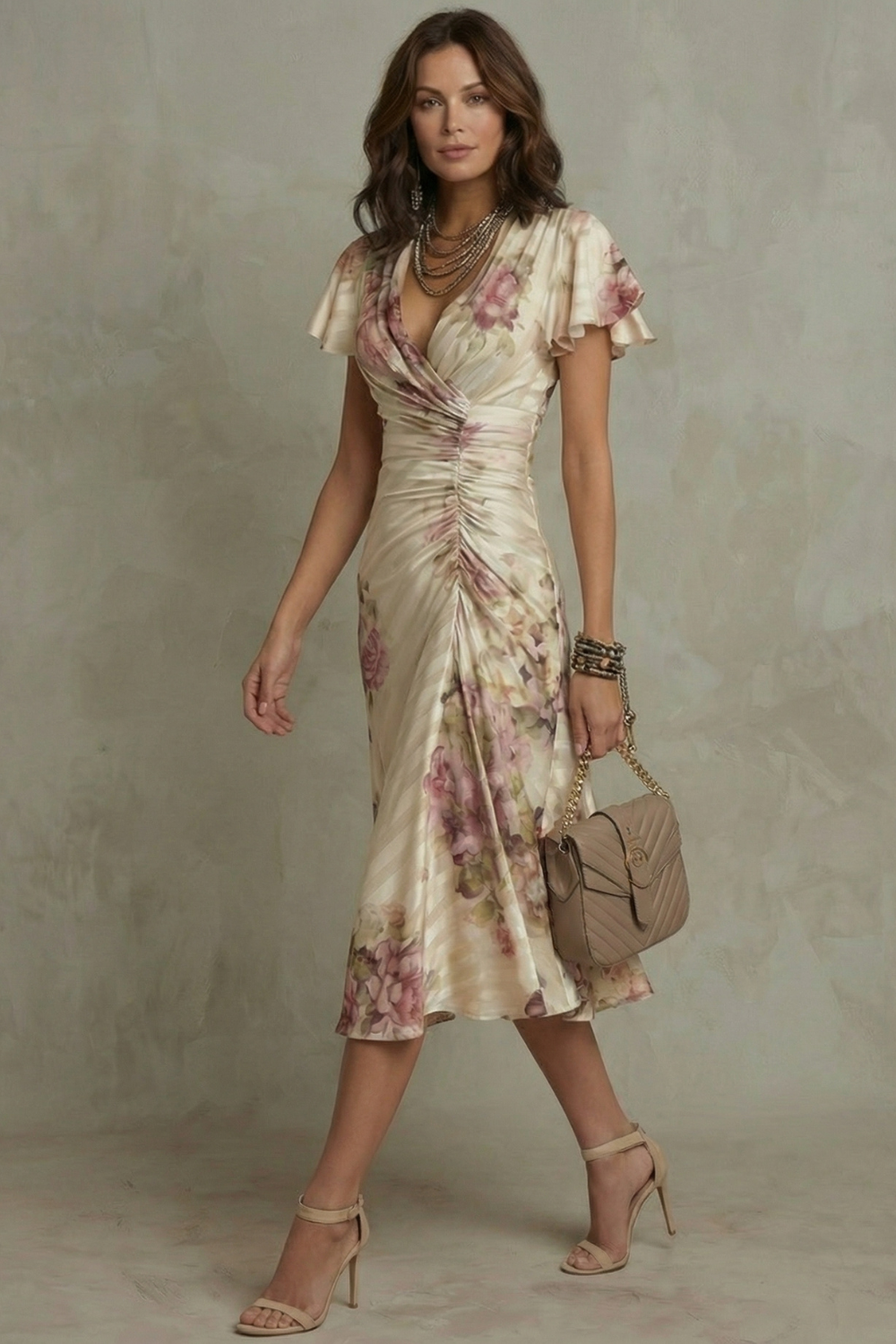 Rosavienne – Vintage satin romance – Midi dress