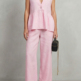 Rosélune – Soft ruffle elegance – Top and trouser set