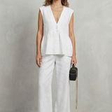 Rosélune – Soft ruffle elegance – Top and trouser set