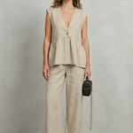 Rosélune – Soft ruffle elegance – Top and trouser set