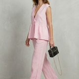 Rosélune – Soft ruffle elegance – Top and trouser set