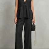 Rosélune – Soft ruffle elegance – Top and trouser set