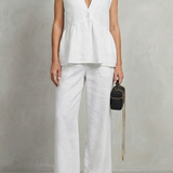 Rosélune – Soft ruffle elegance – Top and trouser set