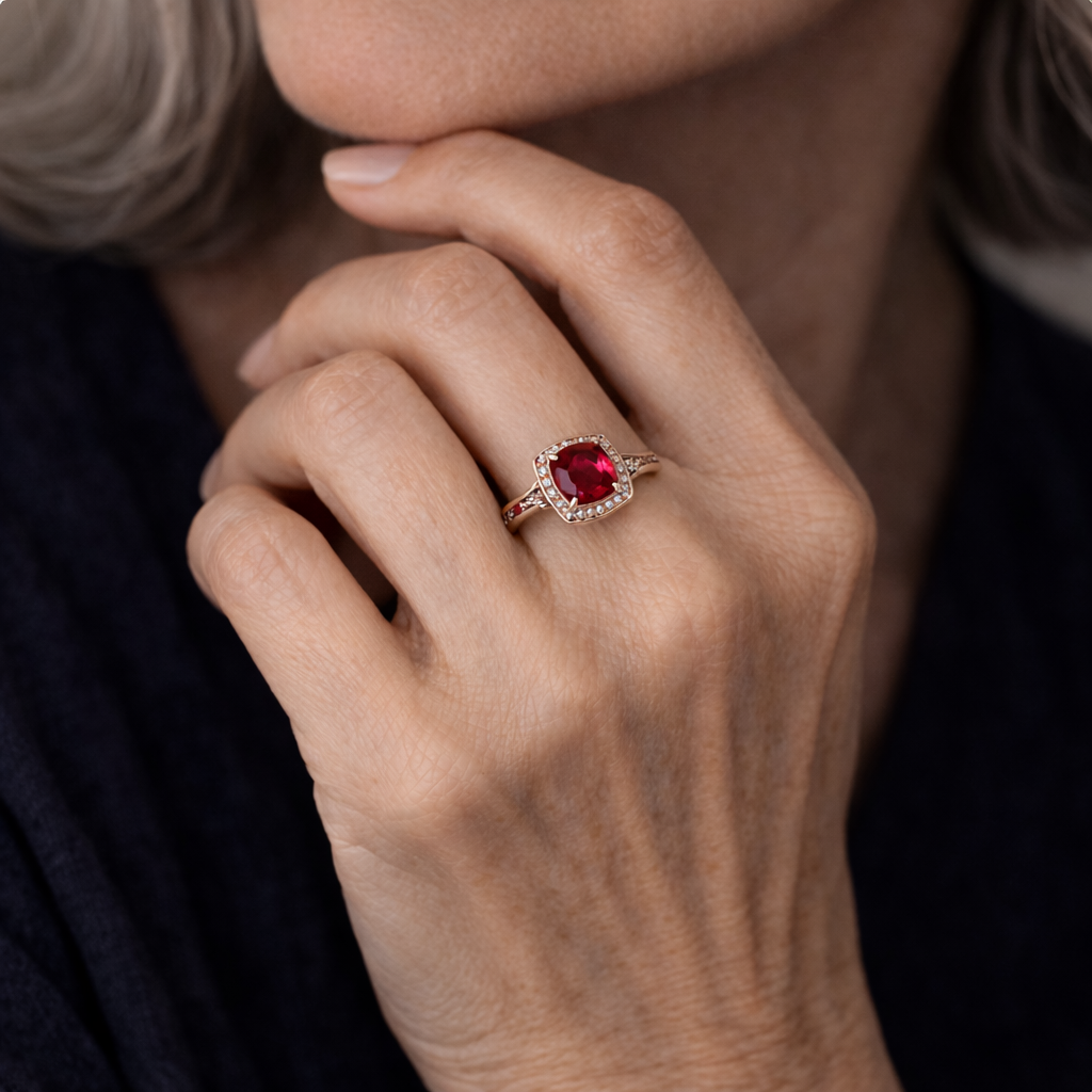 ANILLO RUBÍ HALO IMPOSANT
