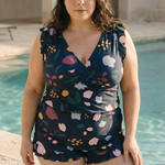 Ruffle V Neck – Swimsuit With Tummy Coverage