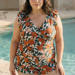 Ruffle V Neck – Swimsuit With Tummy Coverage