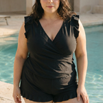 Ruffle V Neck – Swimsuit With Tummy Coverage