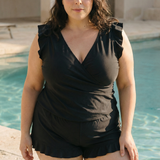 Ruffle V Neck – Swimsuit With Tummy Coverage