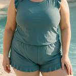 Ruffle V Neck – Swimsuit With Tummy Coverage