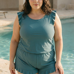 Ruffle V Neck – Swimsuit With Tummy Coverage