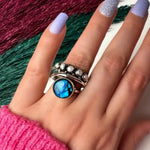 ANILLO OCÉAN AZUL NACRE ABALONE & PERLA À EMPILER