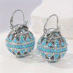 BOUCLES D'OREILLES PENDANTES FILIGRANE TURQUOISE PENDANTE
