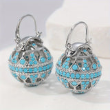 BOUCLES D'OREILLES PENDANTES FILIGRANE TURQUOISE PENDANTE